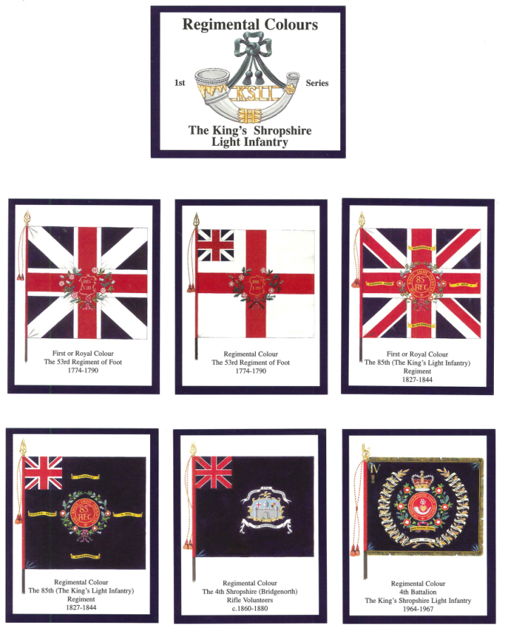 The Kings Shropshire Light Infantry - 'Regimental Colours' Trade Card Set by David Hunter
